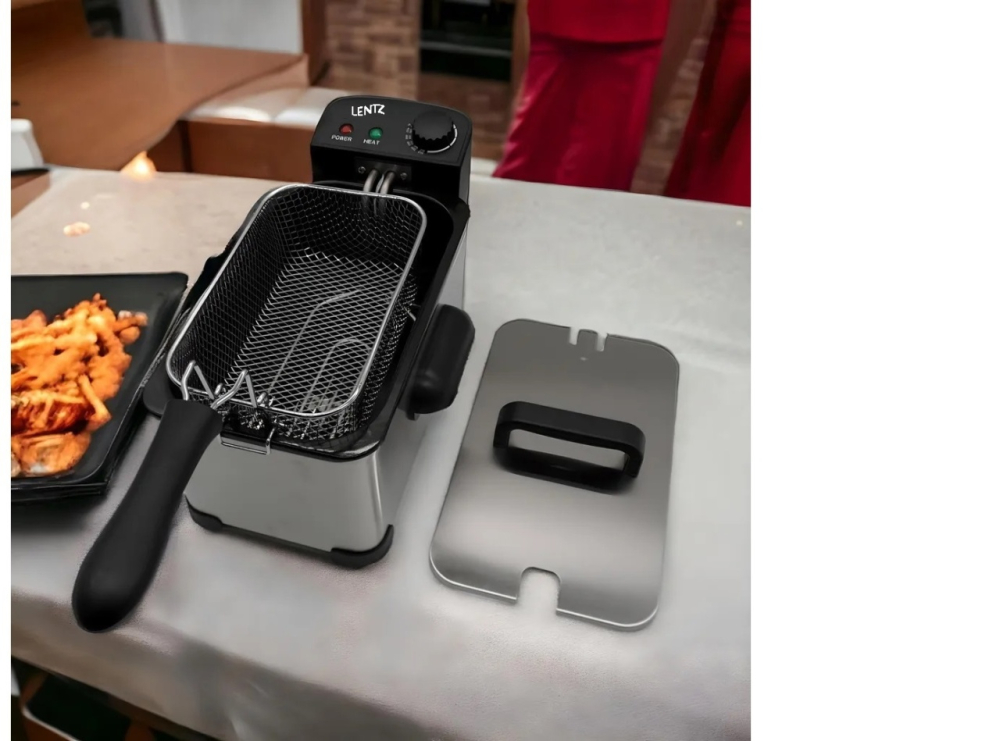 Friteuza cu ulei LENTZ 10200, 3 litri, 2000 W, termostat cu reglare continua 150-190°, otel inoxidabil [4]