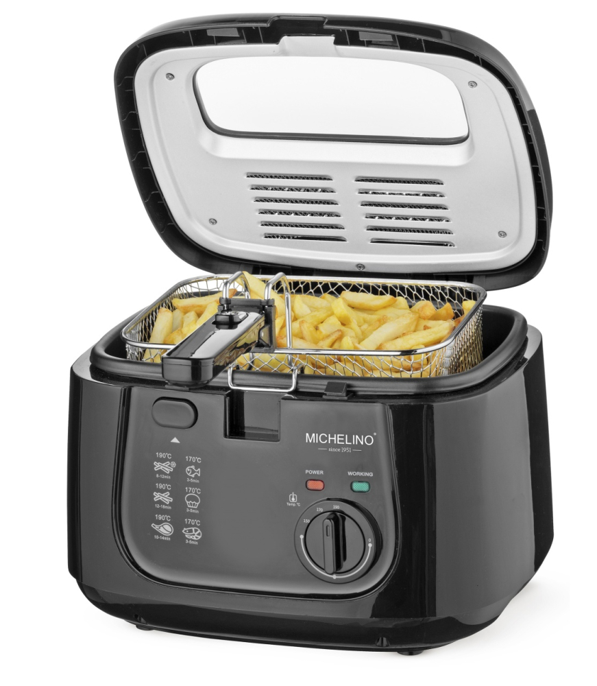 Friteuza cu ulei MICHELINO 74293, 2.5 litri, 1800 W, termostat cu reglare continua 150-190°, negru [2]