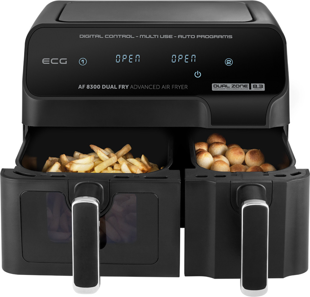 Friteuza dubla cu aer cald ECG AF 8300 Dual Fry, 5.2 + 3.1 litri, 2700 W, 8 programe, control temperatura 80-200°C [6]