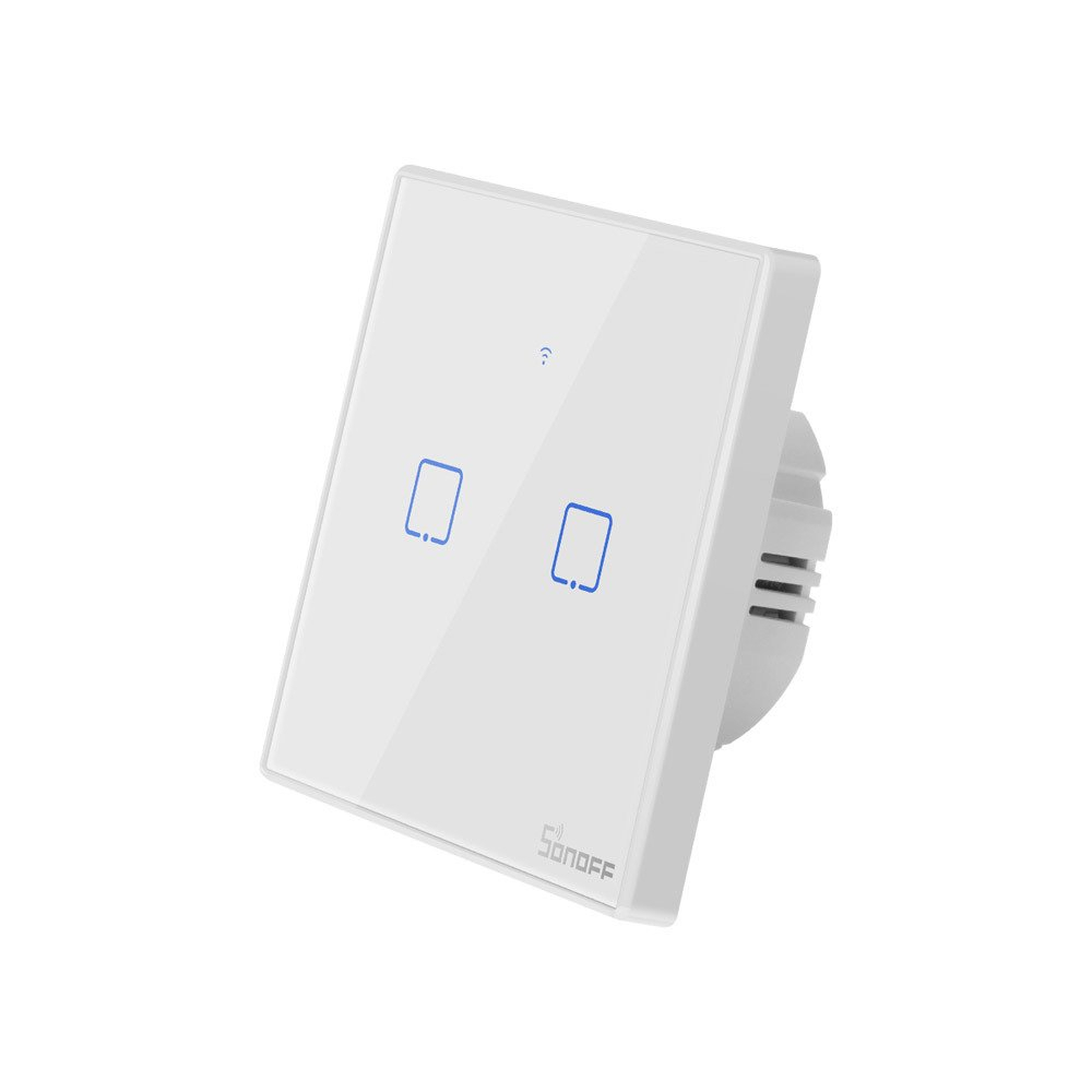 Intrerupator Smart  cu Touch WiFi + RF 433 Sonoff T2 EU TX, (2 canale) [3]