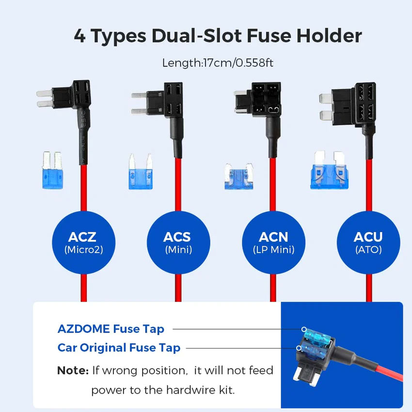 Kit cablu alimentare si monitorizare miscare pentru AZDOME JYX04 pentru modele M300  M300S, 12 24V To 5V 3A, Micro USB [4]