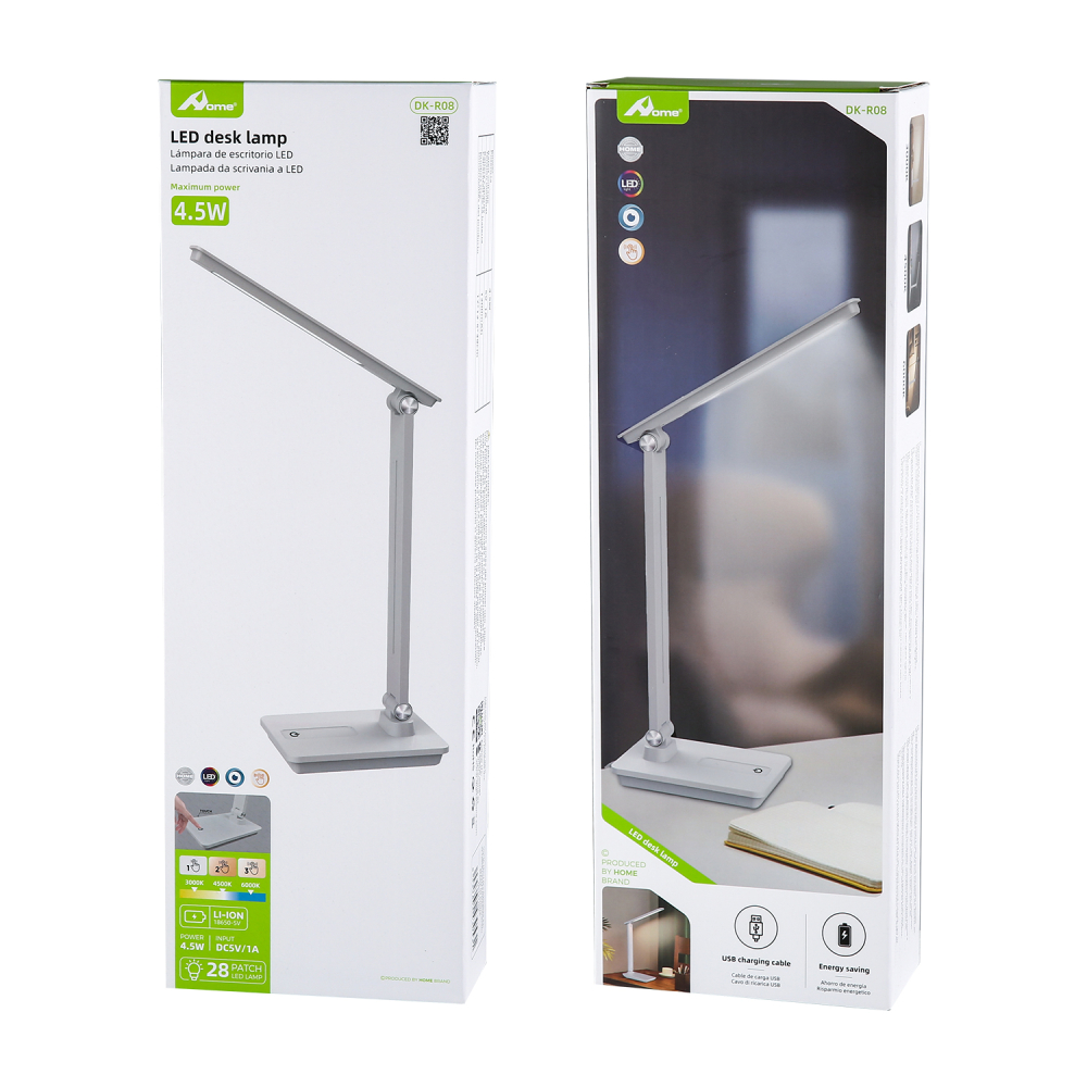Lampa de birou LED Home DK-R08, Acumulator 1200mAh, Control touch, 3 moduri, Incarcare USB, 4.5W [6]