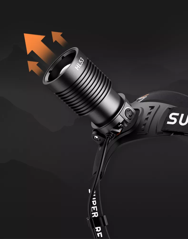 Lanterna LED pentru cap Superfire HL53, Zoom, 180lm, 400m, 2 2000mAh, incarcare USB [6]