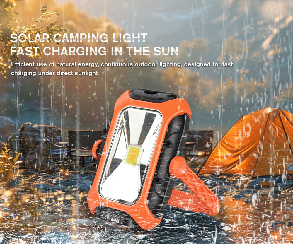 Lanterna LED Superfire GM05,  panou solar, 500 lumeni, acumulator 5200mAh, incarcare, USB-C [3]