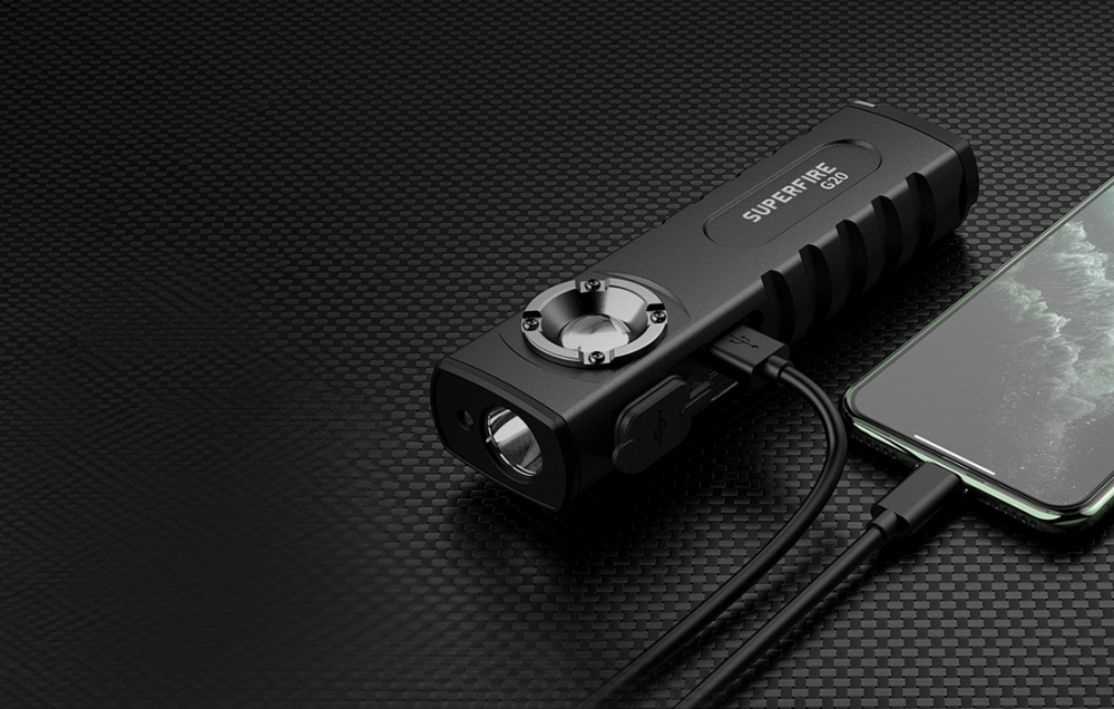 Lanterna Multifunctionala LED Superfire G20, Laser, 500 lumeni, acumulator 2000mAh, incarcare USB-C [6]
