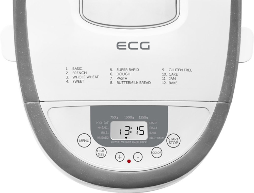 Masina de preparat paine ECG PCB 82120, 850W, 12 programe, LCD, 1250 g [5]