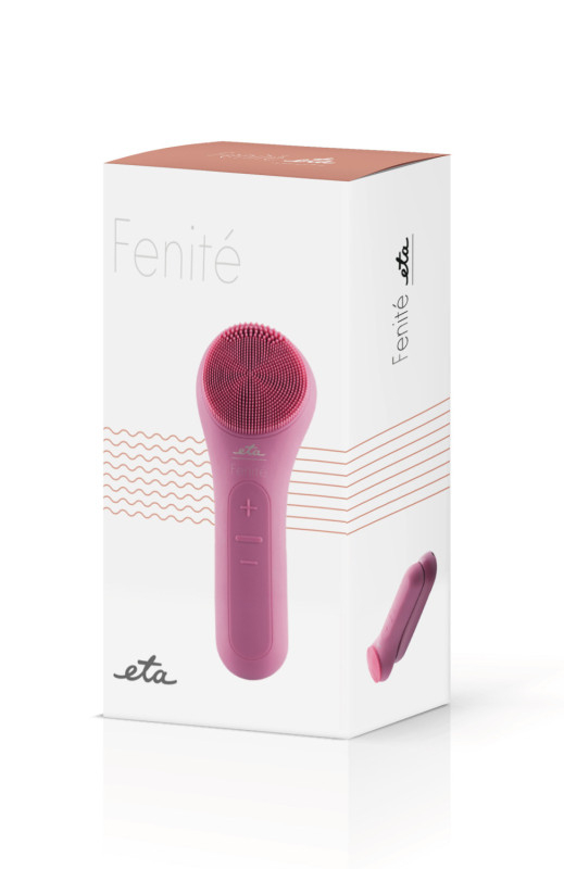 Perie de curatare faciala ETA Fenite 8353 90000, silicon, baterie Li-ion 3.7 V/ 800 mAh, functionare fara fir, vibratie si incalzire, roz [9]