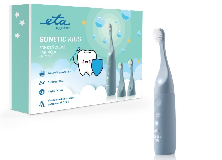 Periuta electrica sonica pentru copii ETA Sonetic Kids 1710 90000, IPX7, USB-C, baterie Li-ion 3.7 V / 350 mAh, albastru [6]