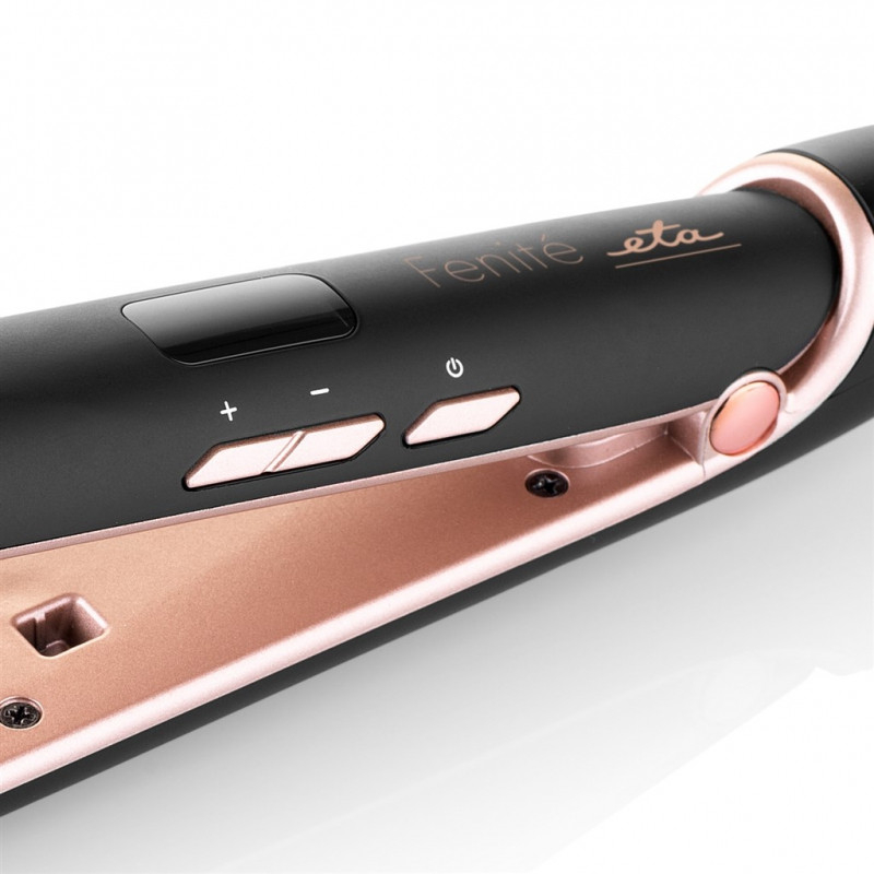 Placa de indreptat parul ETA Fenite 9336 90010, 230 grade, 45 W, invelis ceramic, set cadou, negru [5]