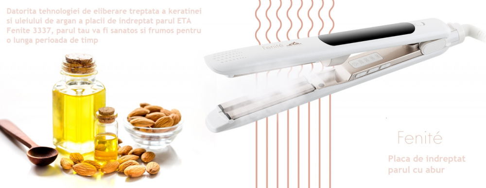 Placa de par cu aburi ETA Fenite 3337, 40 W, 160 - 220°C, placi ceramice acoperite cu turmalina [5]