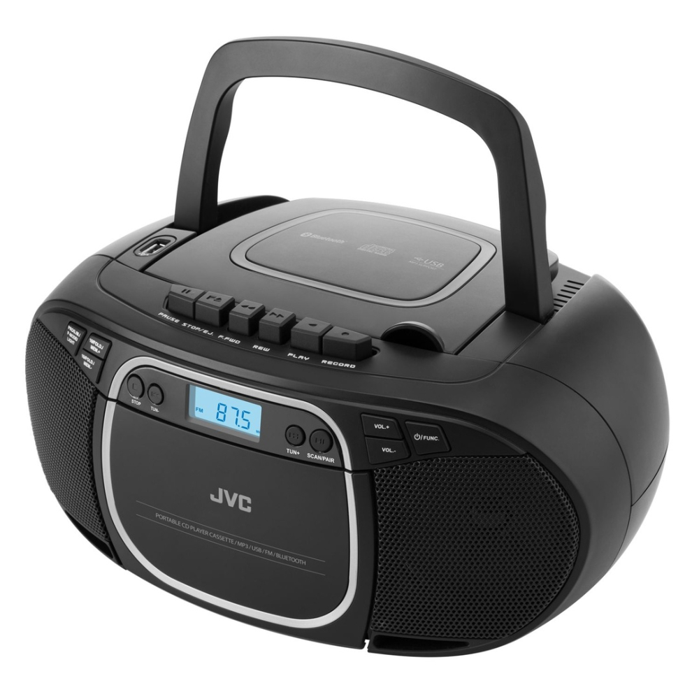 Radio cu casetofon si player CD JVC RC-E451B, 2 x 1.6 W RMS, FM, Bluetooth, USB, MP3, AUX IN, negru [4]
