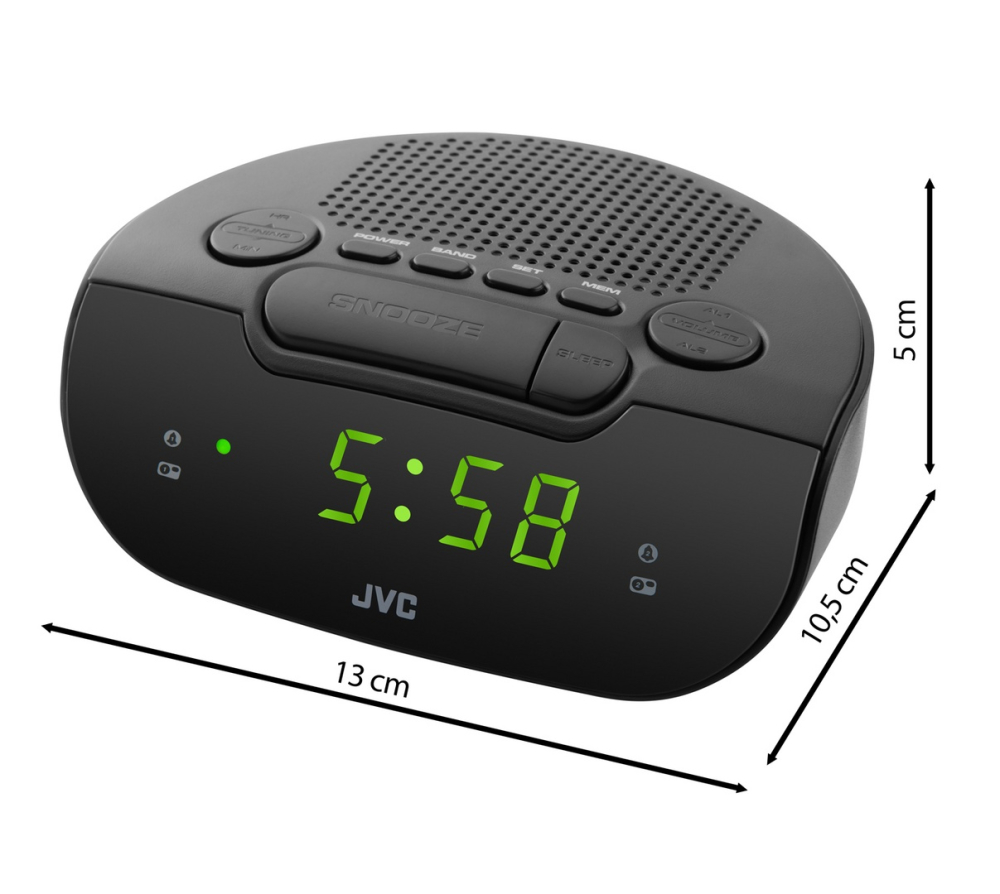 Radio cu ceas JVC RA-E111B, tuner digital FM/AM, alarma duala, Sleep, Snooze, negru [5]