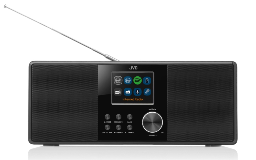 Radio internet JVC RA-E981B, 10W RMS, tuner DAB+/FM, Bluetooth, LCD 2.8", WiFi, Spotifiy Connect, telecomanda, USB, AUX, negru [2]