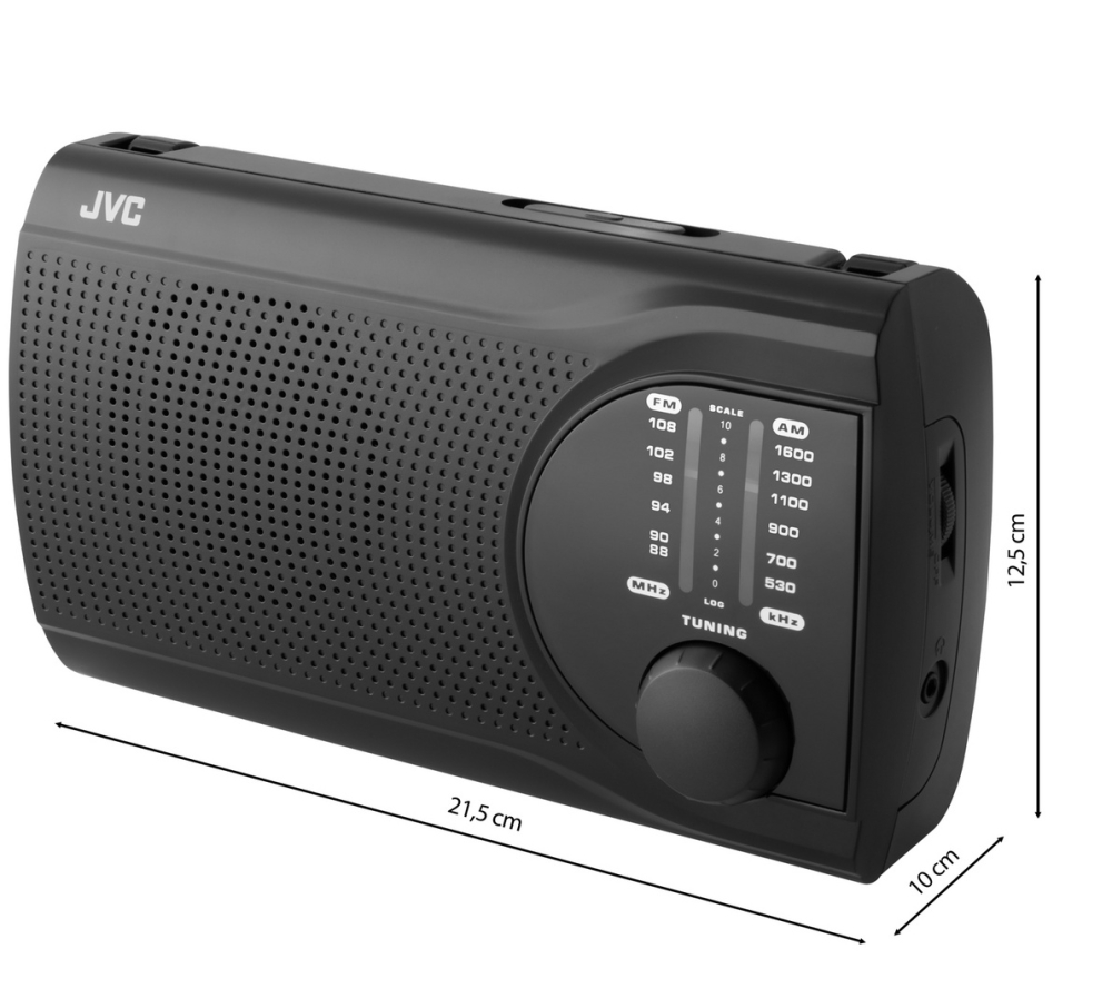 Radio JVC RA-E321B, tuner analogic FM/AM, mufa jack 3.5 mm pentru casti, negru [9]