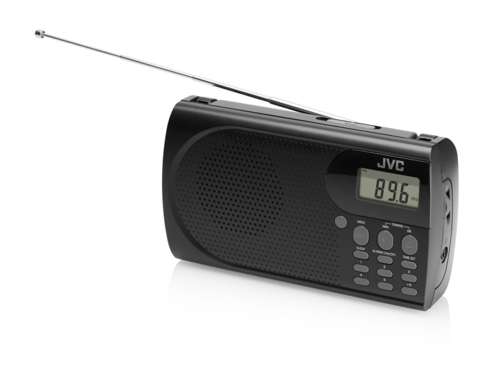Radio portabil JVC RA-E431B, tuner digital FM, afisaj LCD, mufa jack pentru casti, ceas desteptator, antena, negru [4]