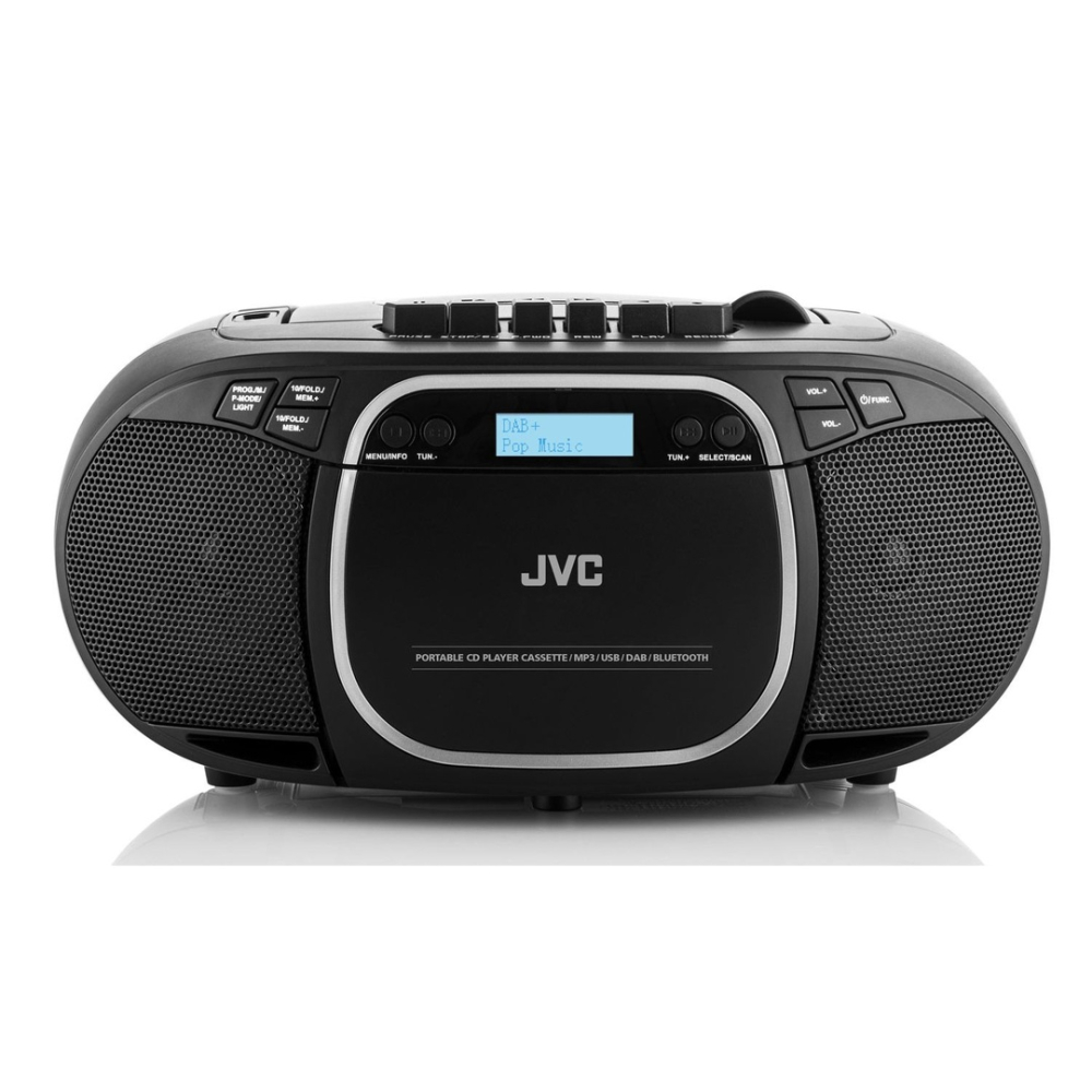Radiocasetofon cu player CD JVC RC-E561B-DAB, 2 x 1.5 W RMS, Bluetooth/USB/MP3, AUX IN, DAB+/Tuner FM, negru [2]