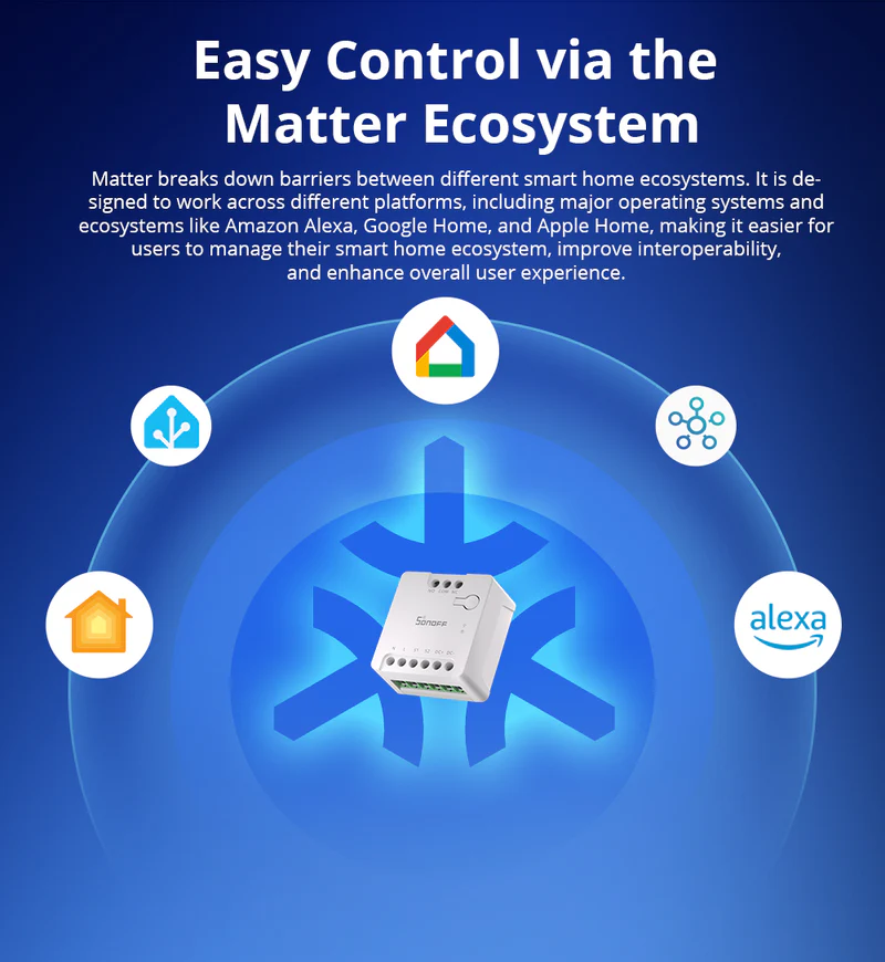 Releu Smart Wifi Sonoff MINI-D, 2A, 1 canal, contact uscat AC-DC, Matter [2]