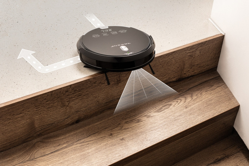 Robot aspirator cu mop ETA Aron 2512 90000, Wi-Fi, baterie Li-Ion 14.4 V, 300 ml, autoincarcare, navigare giroscopica, negru [9]