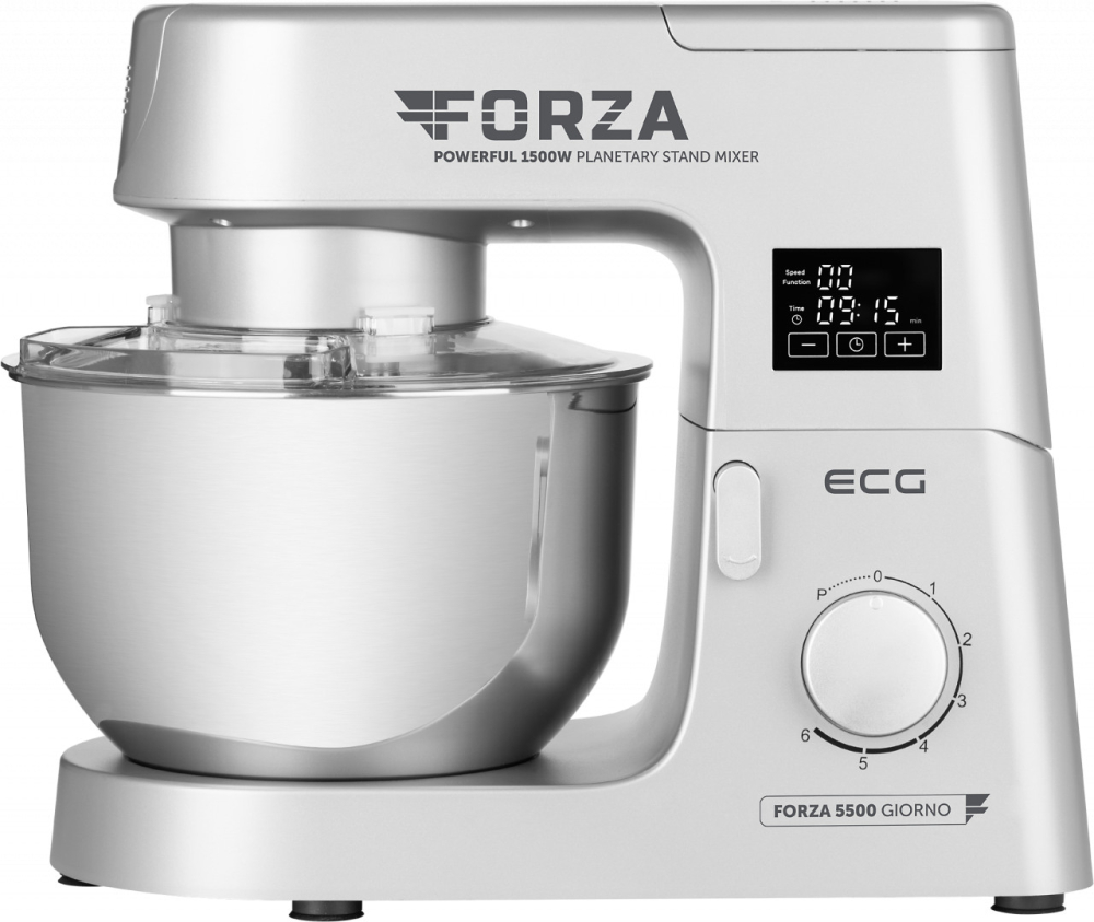 Robot de bucatarie ECG FORZA 5500 Giorno Argento, 1500 W, 6,5 litri, LCD, sistem de amestecare planetar [3]