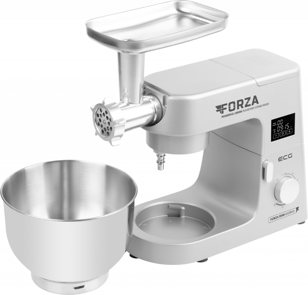 Robot de bucatarie ECG FORZA 5500 Giorno Argento, 1500 W, 6,5 litri, LCD, sistem de amestecare planetar [11]