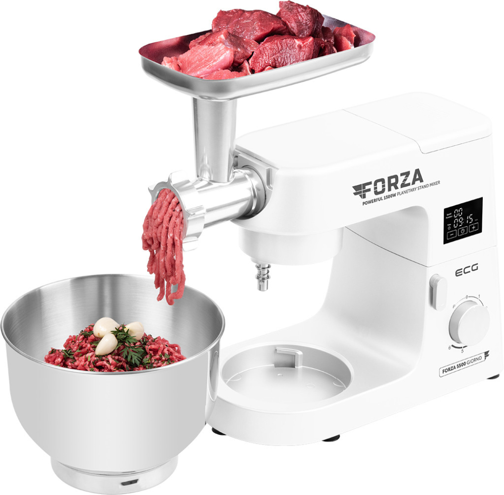 Robot de bucatarie ECG FORZA 5500 Giorno Bianco, 1500 W, 6,5 litri, panou de control tactil, sistem de amestecare planetar [10]