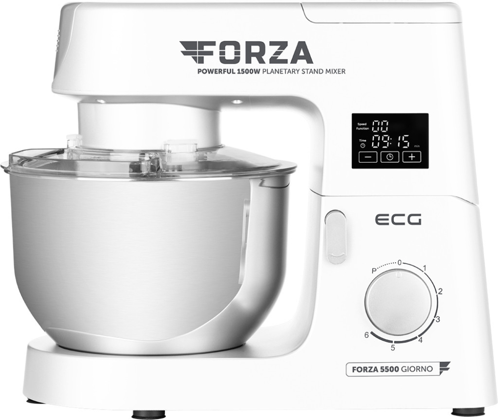 Robot de bucatarie ECG FORZA 5500 Giorno Bianco, 1500 W, 6,5 litri, panou de control tactil, sistem de amestecare planetar [2]