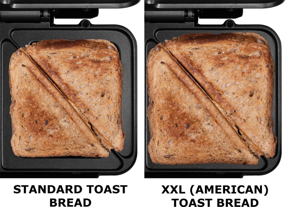 Sandwich maker ECG S 2120 Grande, 900 W, 4 sandvisuri triunghiulare, design din otel inoxidabil si plastic [9]