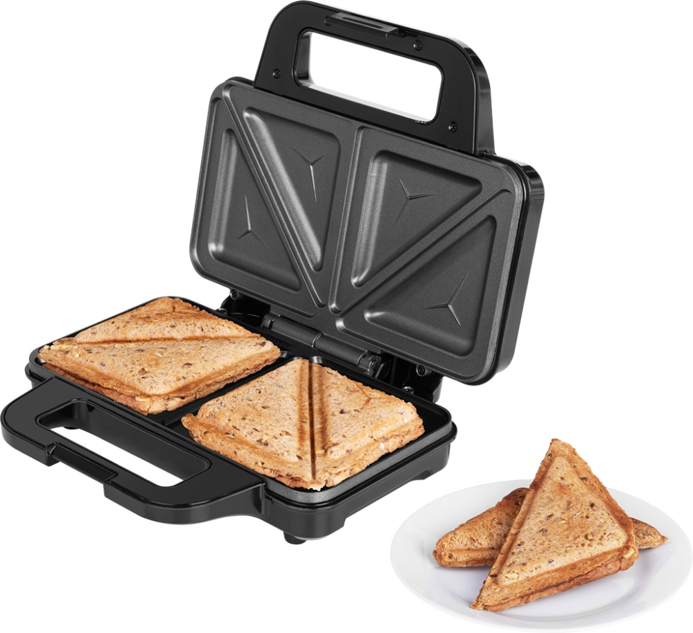 Sandwich maker ECG S 2120 Grande, 900 W, 4 sandvisuri triunghiulare, design din otel inoxidabil si plastic [7]