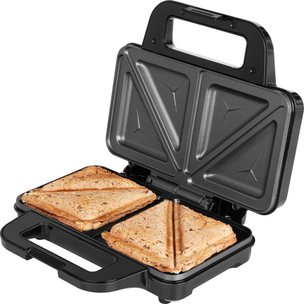 Sandwich maker ECG S 2120 Grande, 900 W, 4 sandvisuri triunghiulare, design din otel inoxidabil si plastic [6]