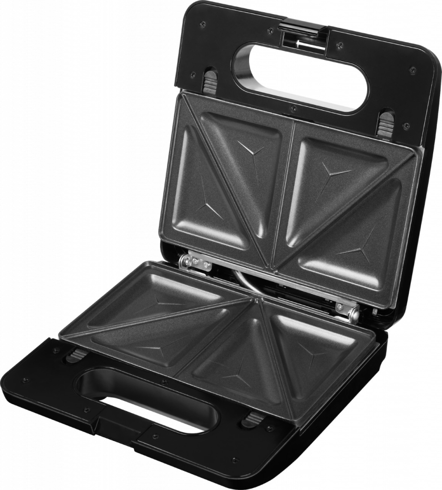 Sandwich-maker ECG S3173 3in1 Triangle, 750W, 3 tipuri de placi detasabile, negru-otel inoxidabil [5]