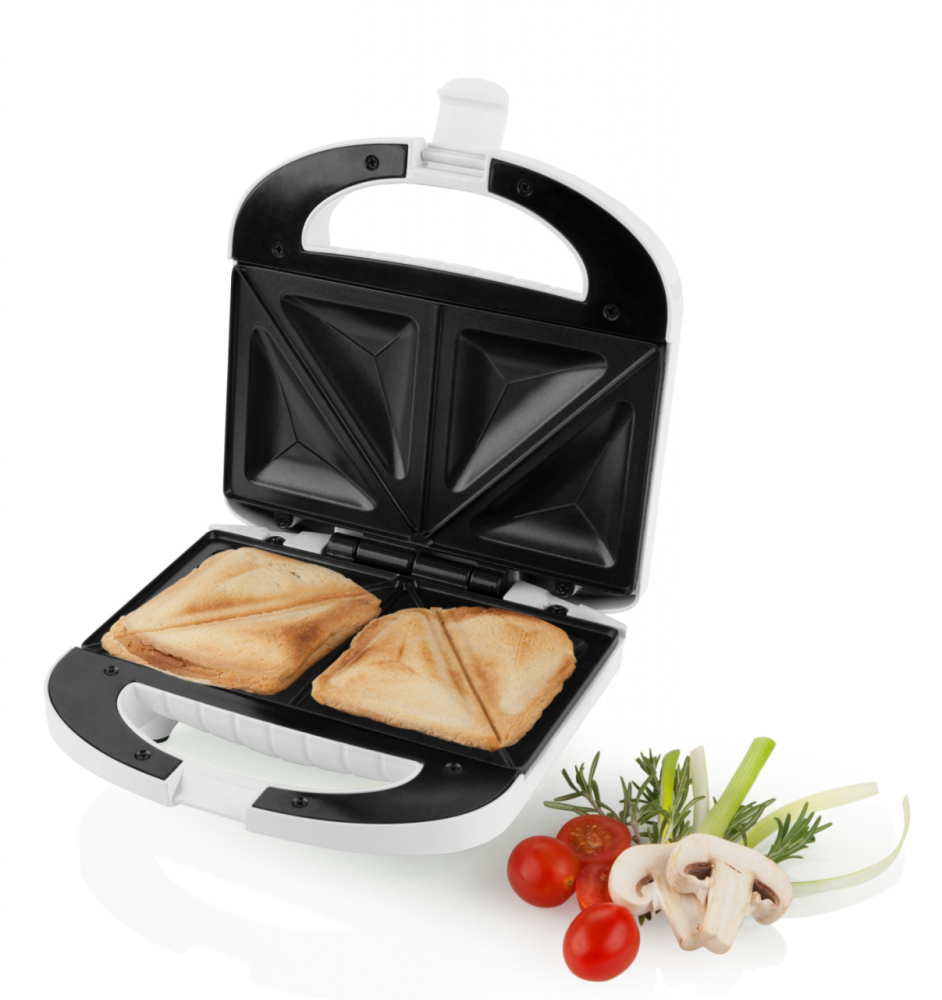 Sandwich maker GALLET SAUMUR CRO625, 800 W, 4 sandwich-uri triunghiulare, alb [3]