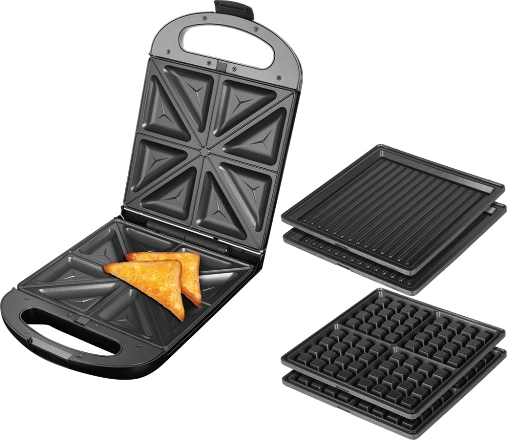 Sandwich maker grill ECG S 4310, 1200 W, 3 tipuri de placi interschimbabile 23 x 23 cm, unghi deschidere 105° [7]