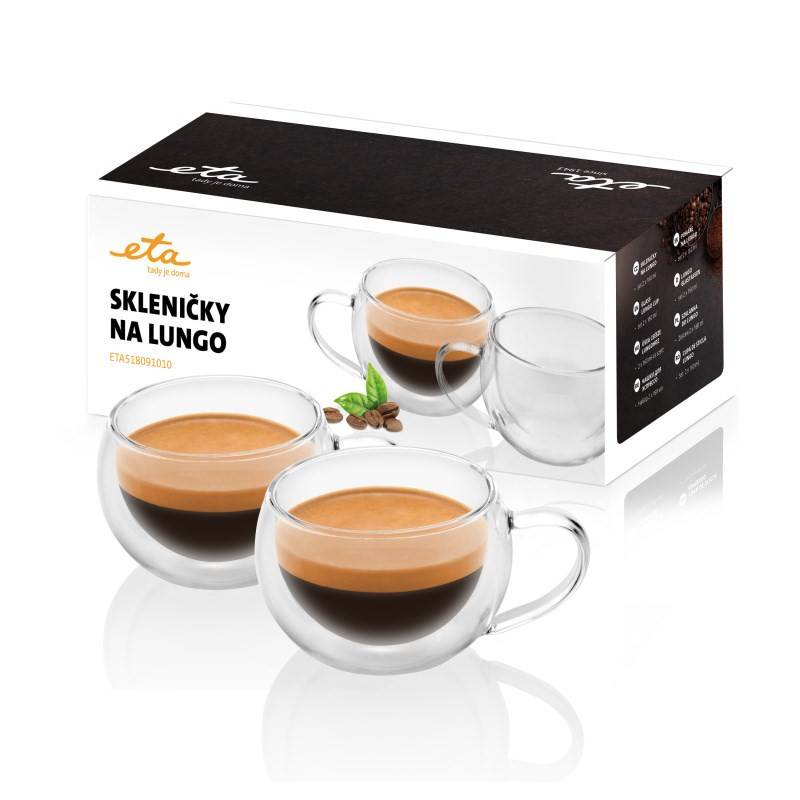 Set 2 cesti pentru espresso lung ETA 5180 91010, 160 ml, pereti dubli din sticla borosilicata [2]