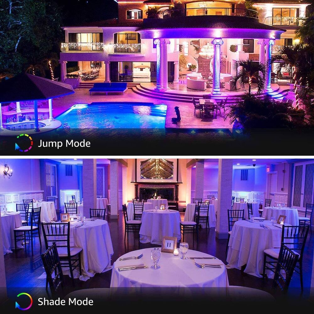 Set 2 proiectoare de podea LED RGB Lepro, Telecomanda , 50W, IP65 waterproof [6]