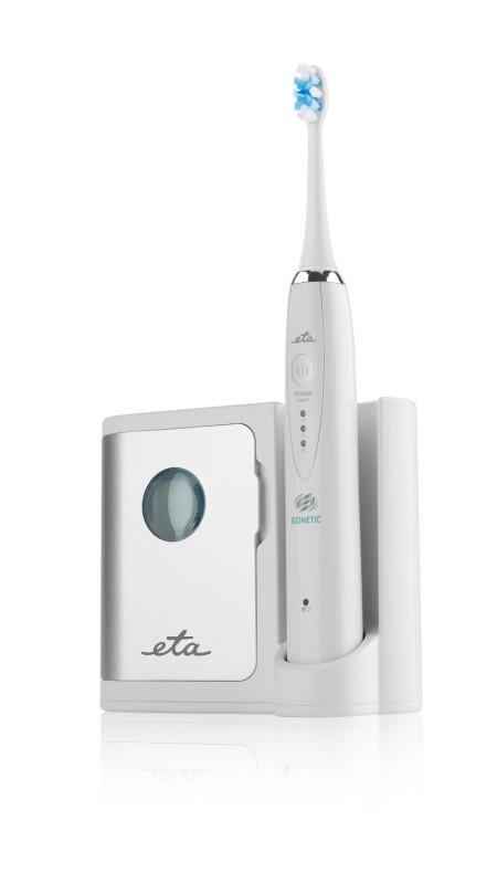 Set 2 x Periuta de dinti electrica sonica ETA Sonetic 3707 90010, dezinfectare UV, IPX7, MicroBUBBLES, alb si negru [10]