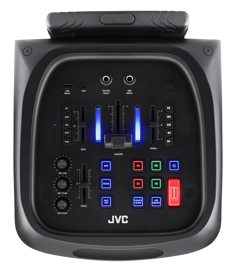 Sistem audio portabil JVC XS-EP514B, 150W (RMS), Acumulator 11.1 V/4 Ah (16 h), Bluetooth, USB, Radio FM, Microfon, AUX IN, Intrare chitara [4]