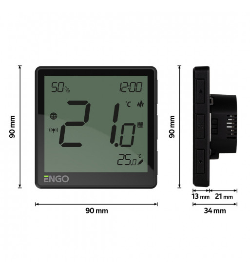 Termostat inteligent ENGO ONE ZigBee, negru, incastrabil, 230V  [2]