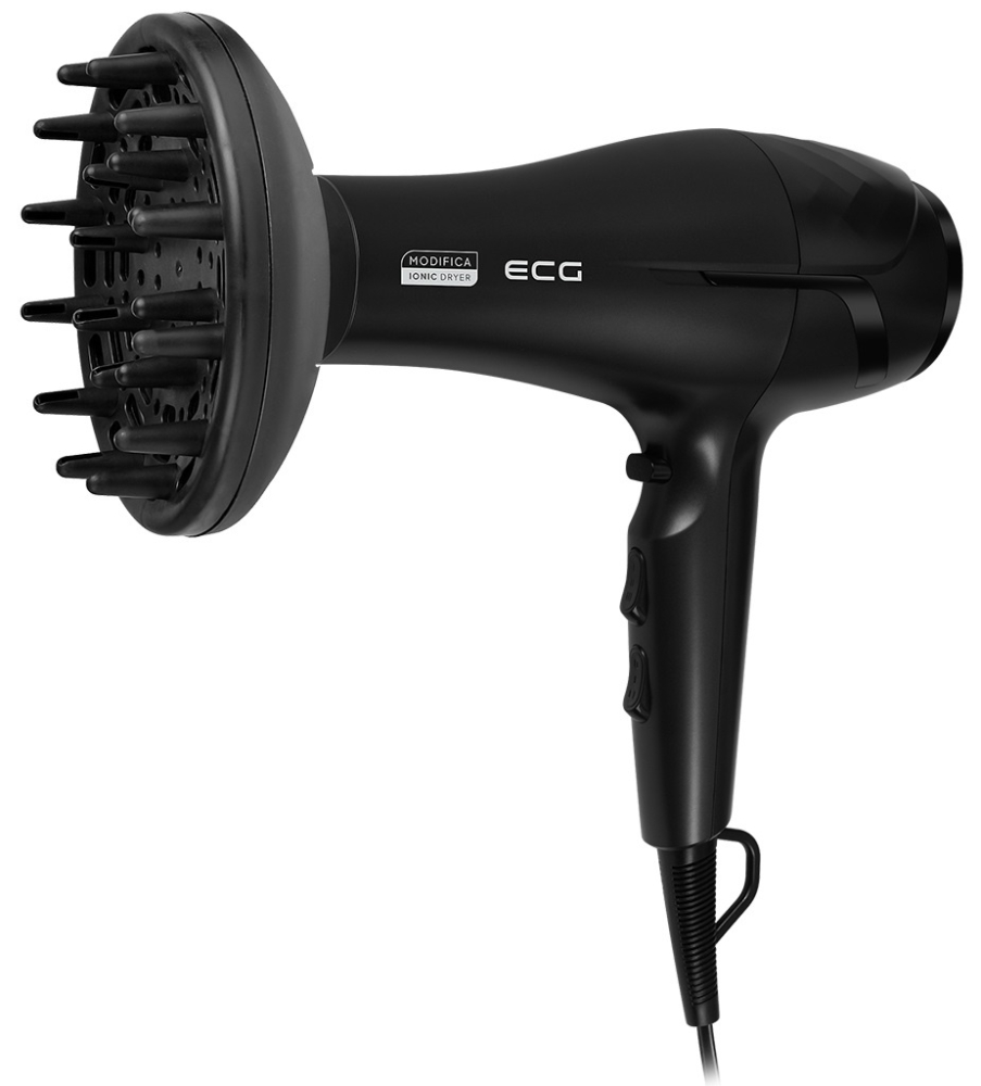 Uscator de par cu ionizare ECG Modifica Nera Grande+, 2200 W, 2 viteze, 3 niveluri de temperatura, difuzor, negru [5]