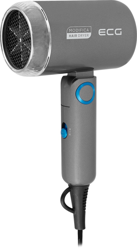 Uscator de par pentru voiaj ECG Grigio Piccolo, 1200 W, 2 viteze, 2 niveluri de temperatura, maner pliabil, gri [2]