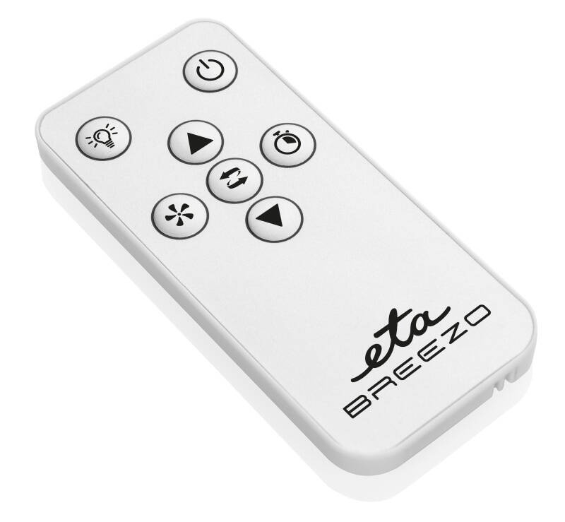 Ventilator cu picior ETA Breezo 460790000, design de lux, 60 W, 45 cm, 4 viteze, 5 palete, oscilatie, temporizator, LED, telecomanda, alb [10]