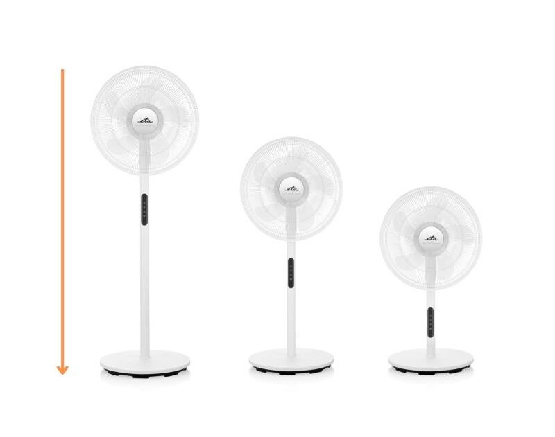 Ventilator cu picior ETA Breezo 460790000, design de lux, 60 W, 45 cm, 4 viteze, 5 palete, oscilatie, temporizator, LED, telecomanda, alb [3]