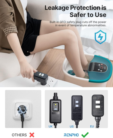 Aparat de hidromasaj picioare Renpho X002, Masaj Shiatsu, Masaj cu apa, 22 role, Caldura, Bule, vibratii, control temperatura, Set pedichiura [1]