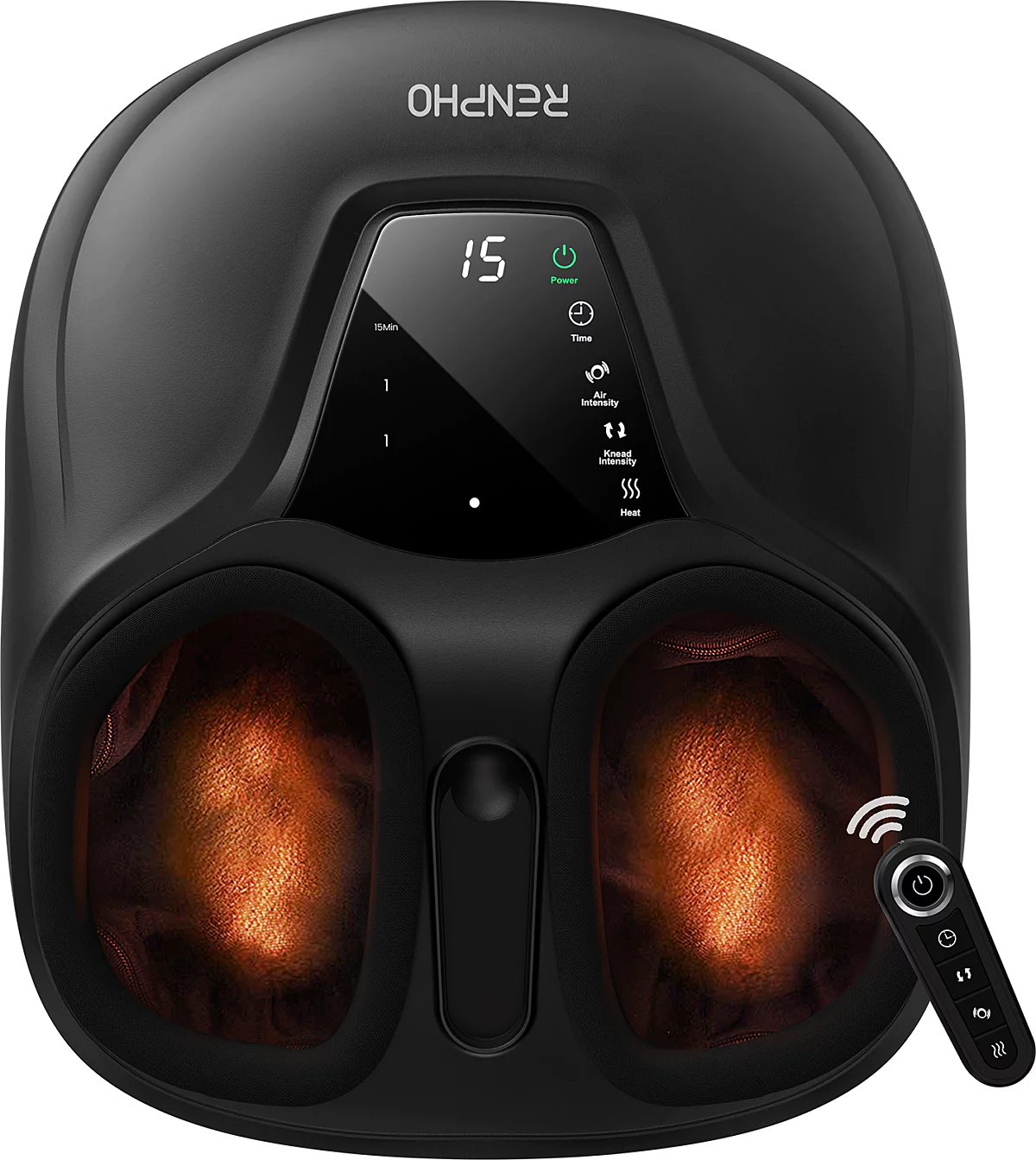 Aparate de masaj - Aparat de masaj picioare Renpho RP-FM058R, Masaj Shiatsu, caldura, compresie aer cu 4 niveluri, temporizator, telecomanda