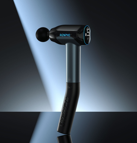 Aparat de masaj Profesional Gun Renpho Reach 2, Incalzire si racire, 6 capete, 5 viteze, Control touch temperatura, brat de extensie, geanta [4]