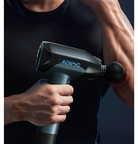 Aparat de masaj Profesional Gun Renpho Reach 2, Incalzire si racire, 6 capete, 5 viteze, Control touch temperatura, brat de extensie, geanta [2]