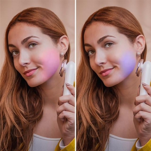 Aparat Pentru Tratament Facial si Intinerirea Pielii Cecotec Bamba FaceCare LightSonic , Masaj facial, EMS, Lumina albastra si rosie [5]