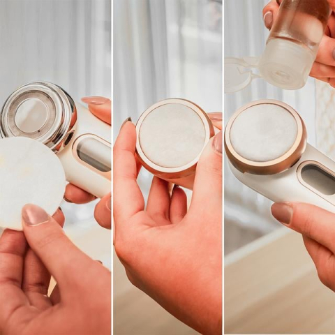 Aparat Pentru Tratament Facial si Intinerirea Pielii Cecotec Bamba FaceCare LightSonic , Masaj facial, EMS, Lumina albastra si rosie [1]