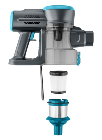 Aspirator vertical 2 in 1 ETA Fenix 1233 90000, baterie Li-Ion 25.2 V / 2200 mAh, recipient 0.6 l, gri cu albastru [9]