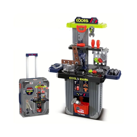 Jucarii copii - Banc de lucru jucarie Rovo 102A, cu unelte si accesorii, 42 piese