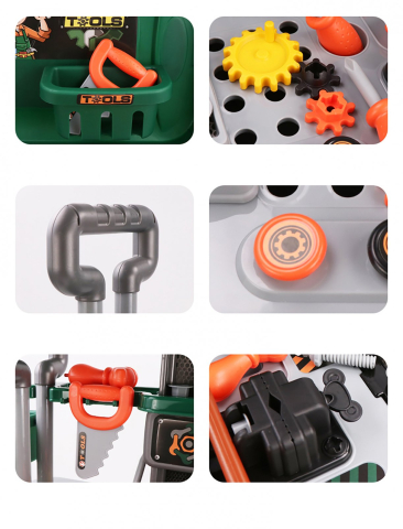 Banc de lucru jucarie Rovo 952, cu unelte si accesorii, 35 piese [3]